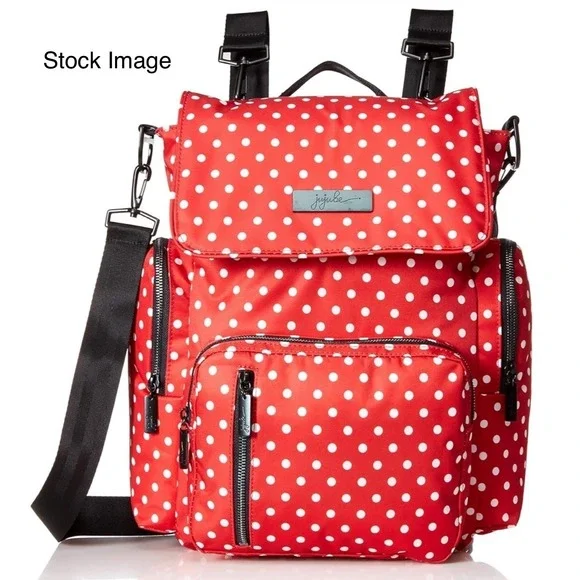 JuJuBe Be Sporty Disney Backpack‎ Diaper Bag Minnie Mouse Red Polka Dot NWT - Picture 8 of 9